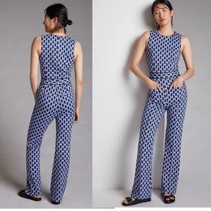 Anthropologie Maeve Ponte Wide-Leg Jumpsuit